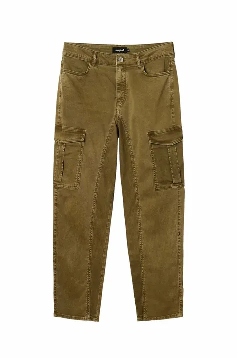 Desigual spodnie męskie kolor brązowy w fasonie cargo