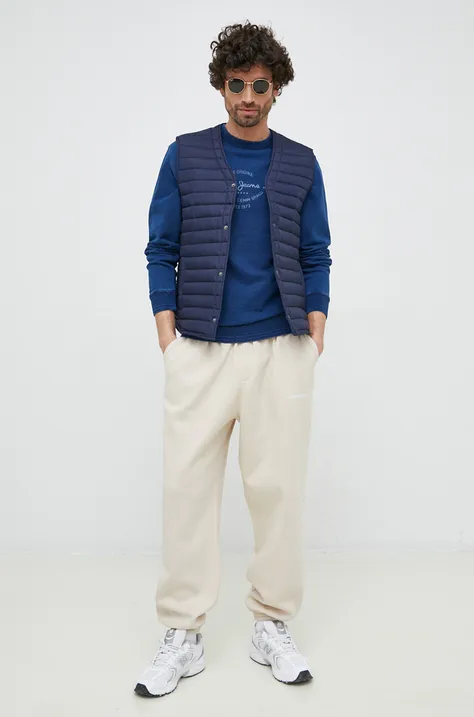 Спортивные штаны Calvin Klein Jeans цвет бежевый с аппликацией