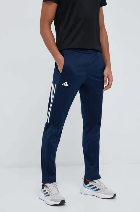 Штани для тренувань adidas Performance 3 Stripes колір синій з принтом