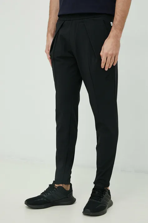Tréninkové kalhoty adidas Pánské, černá barva, hladké