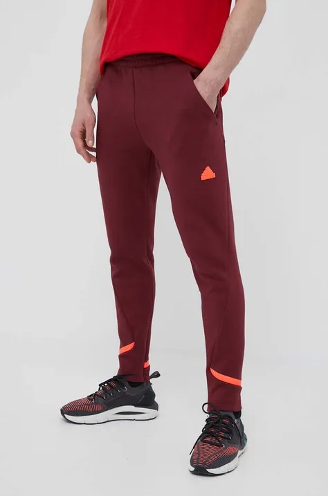 adidas spodnie dresowe kolor bordowy z aplikacją