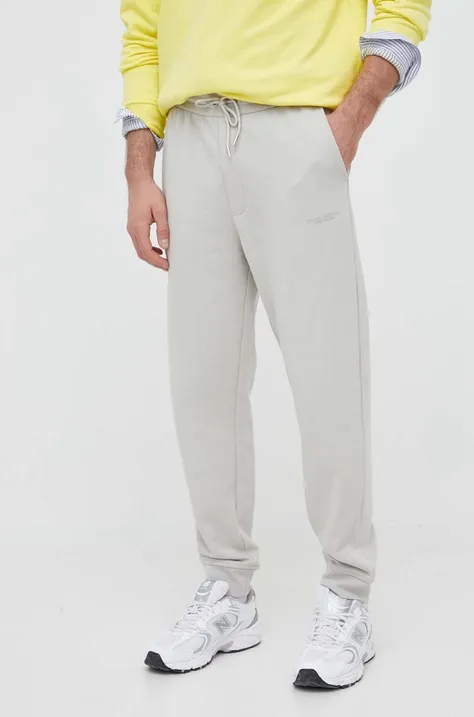 Хлопковые спортивные штаны Armani Exchange цвет серый однотонные