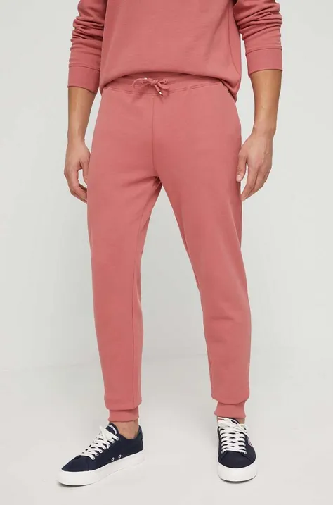 Домашен панталон Tommy Hilfiger в розово с изчистен дизайн