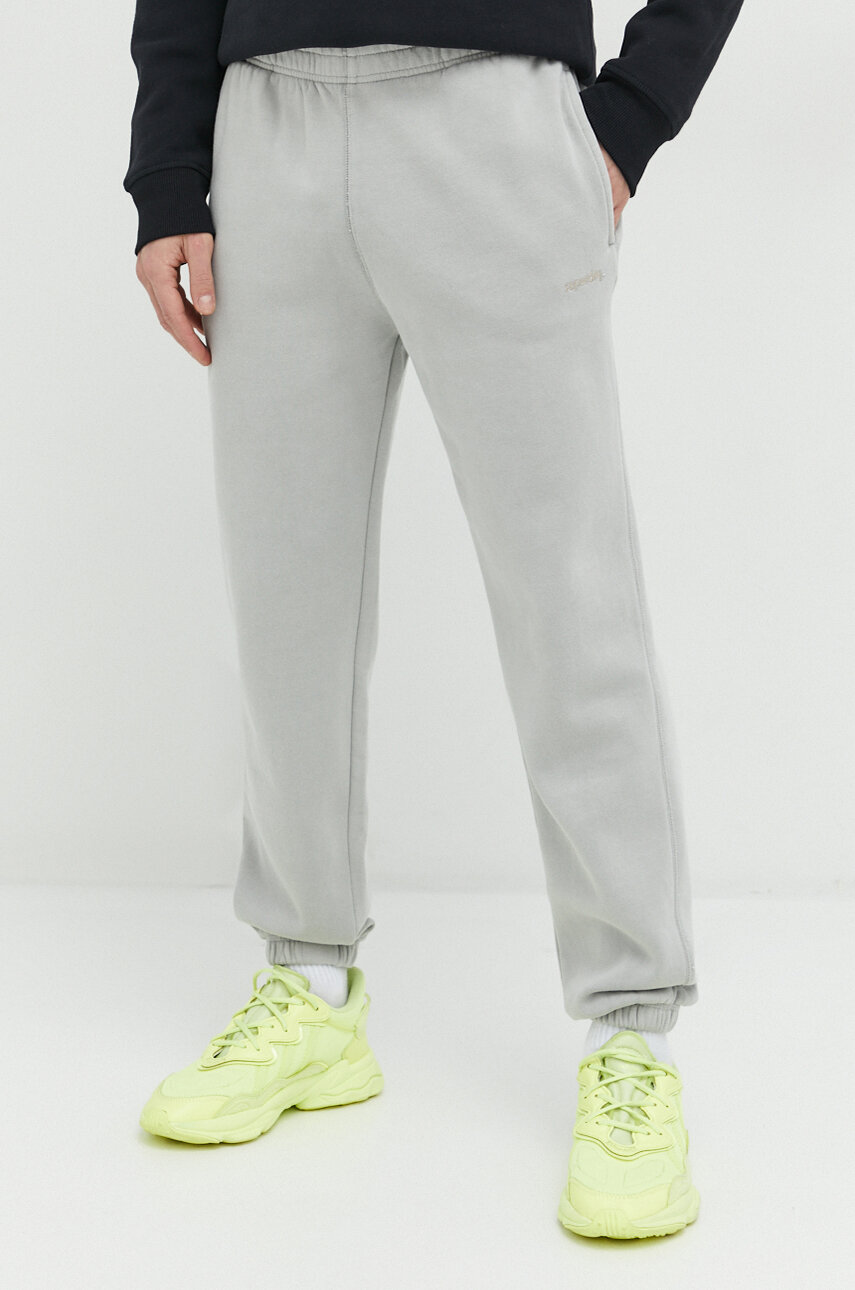 Superdry spodnie dresowe kolor szary gładkie