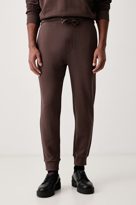 HUGO Spodnie dresowe męskie bawełniane Dayote232 pomarańczowe regular waist 50489617