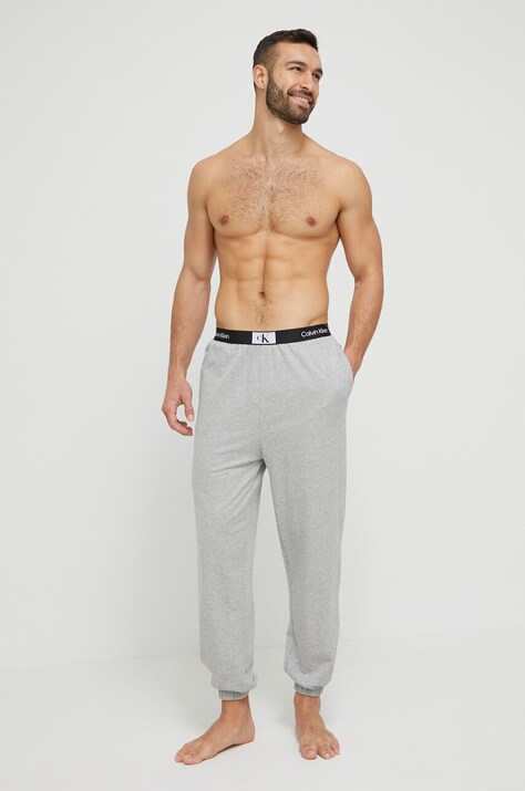 Bavlněné pyžamové kalhoty Calvin Klein Underwear šedá barva