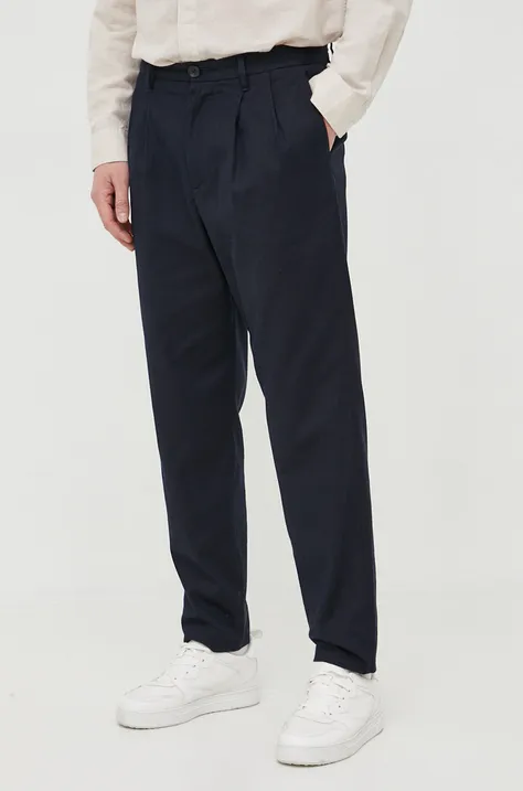 Kalhoty PS Paul Smith pánské, tmavomodrá barva, jednoduché