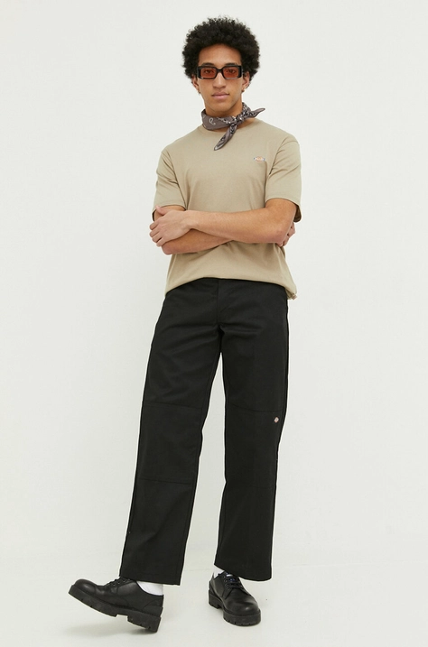 Nohavice Dickies DK0A4XK3BLK1-BLACK, pánske, čierna farba, rovné