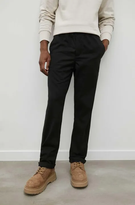 Samsoe Samsoe spodnie męskie kolor czarny proste