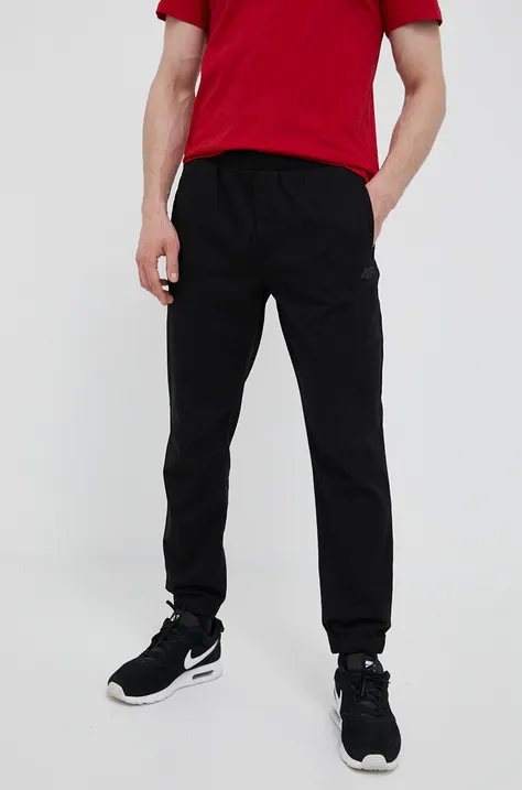 4F spodnie męskie kolor czarny gładkie