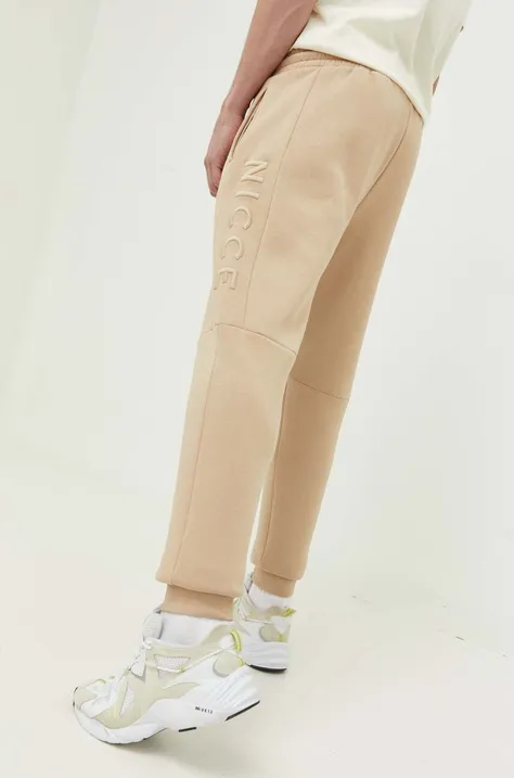 Спортивные штаны Nicce цвет бежевый с аппликацией