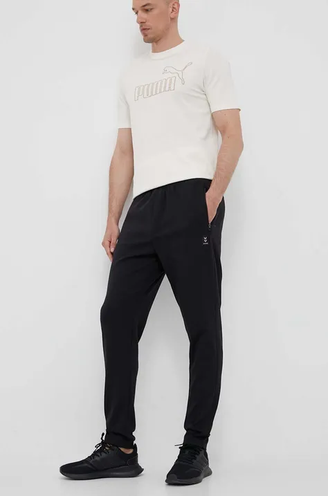 Спортивні штани Hummel Interval колір чорний однотонні