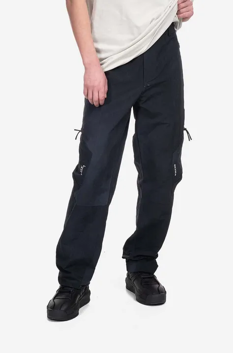 Kalhoty A-COLD-WALL* Irregular Dye Trousers pánské, černá barva, jednoduché, ACWMB181-BLACK