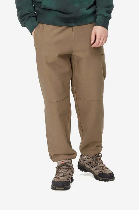 Carhartt WIP spodnie dresowe American Script kolor brązowy I027042-BUFFALO