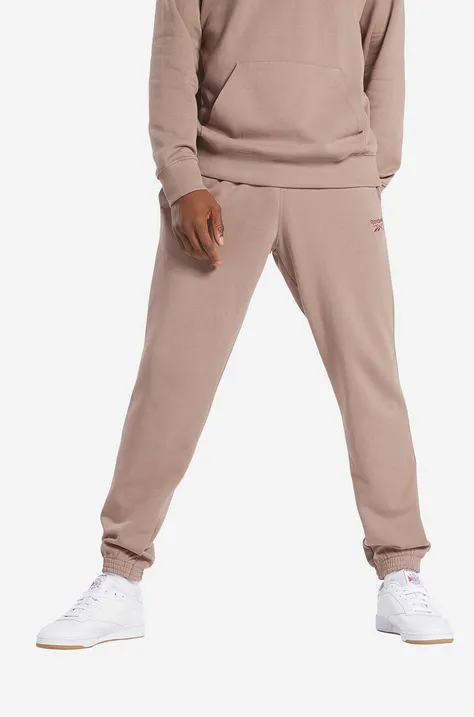 Βαμβακερό παντελόνι Reebok Classic SV Pant χρώμα: καφέ