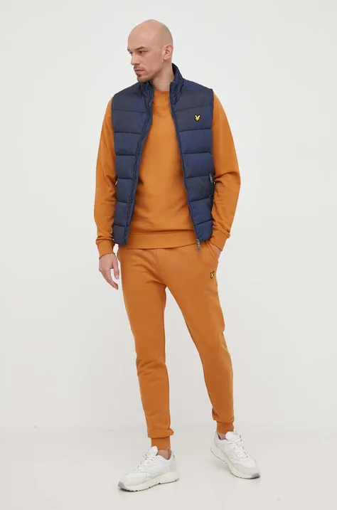 Бавовняні спортивні штани Lyle & Scott колір помаранчевий однотонні