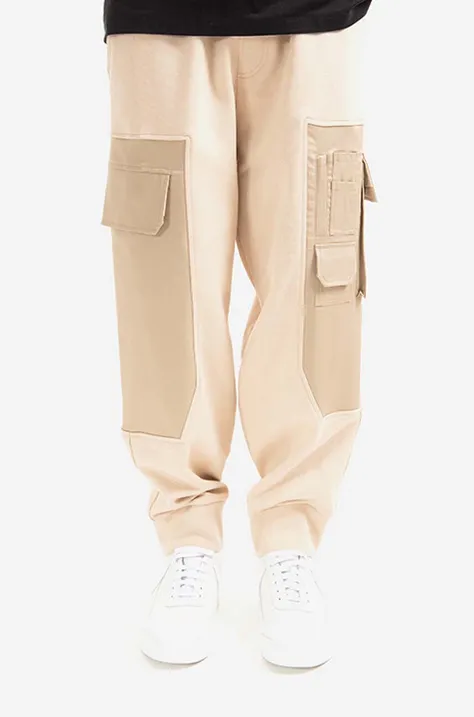 Памучен спортен панталон Neil Barett Workwear Loose Sweatpnts в бежово със стандартна кройка
