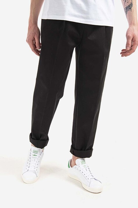 Брюки Neil Barett Pleat Loose Extra Low мужские цвет чёрный прямые BPA817.S010.01-black