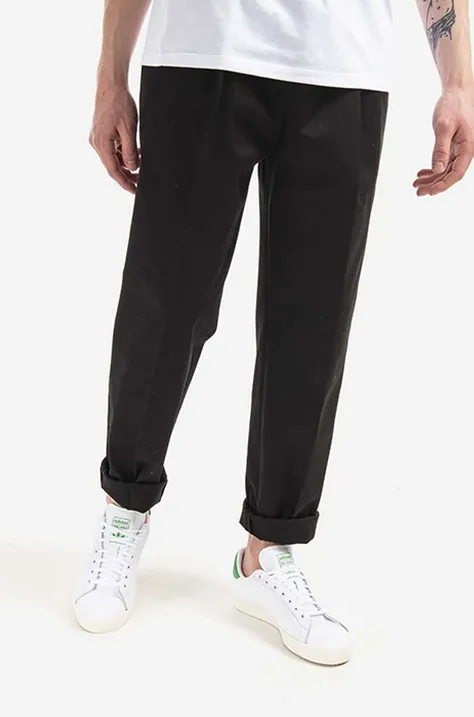 Neil Barett pantaloni Pleat Loose Extra Low bărbați, culoarea negru, drept BPA817.S010.01-black