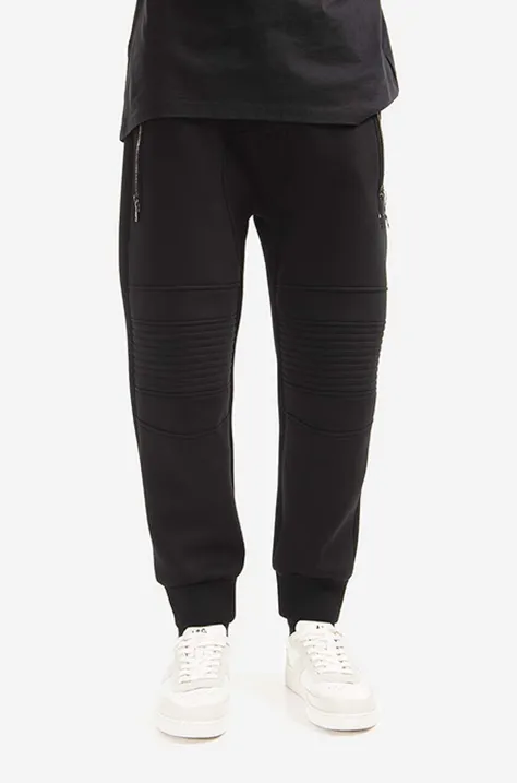 Спортен панталон Neil Barett Skinny Low Rise Swatpants в черно с изчистен дизайн