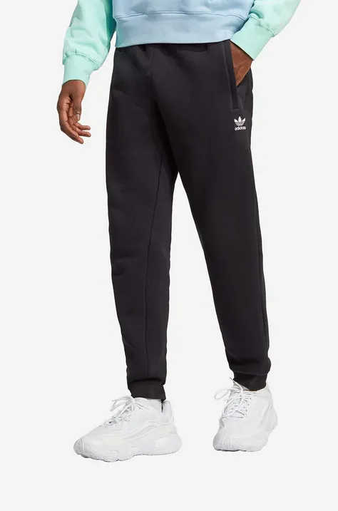 Bombažen spodnji del trenirke adidas Originals Trefoil Essentials Pants črna barva