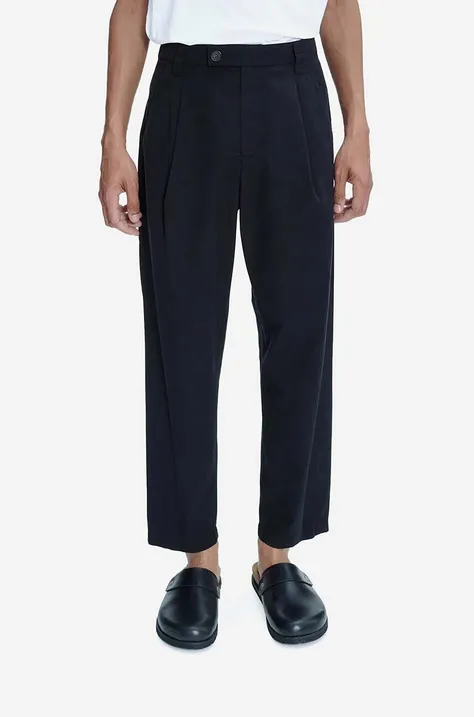 Pamučne hlače A.P.C. Renato Pantalon boja: crna, chinos kroj, COFAM-H08428 BLACK