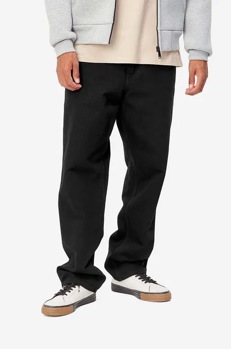Carhartt WIP cotton Highwaist trousers black color