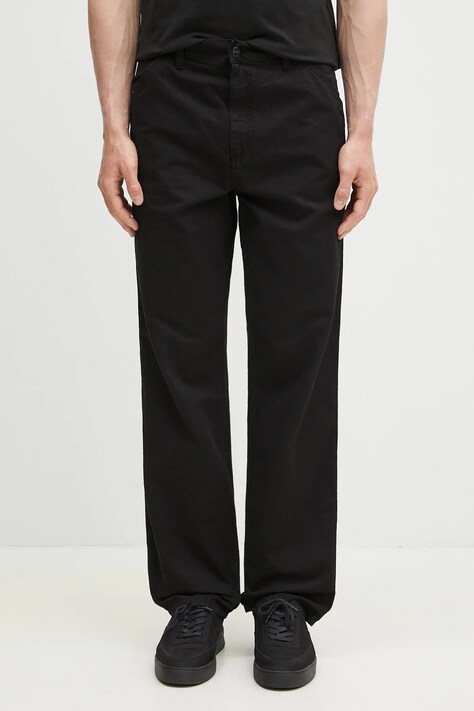 Бавовняні штани Carhartt WIP Single Knee Pant колір чорний прямі I031499-BLACK