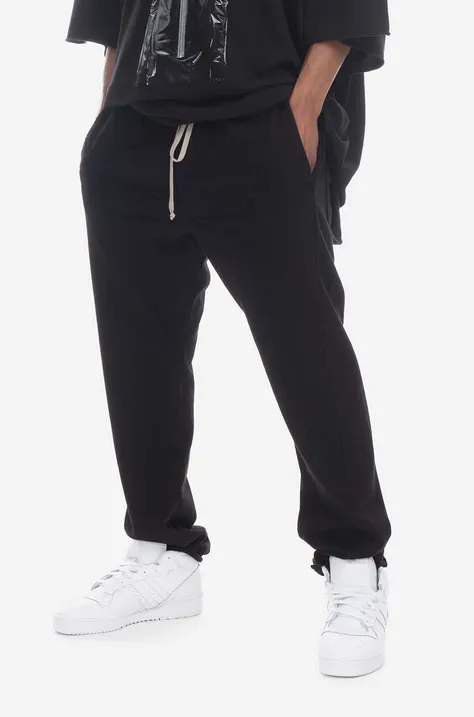 Rick Owens spodnie dresowe bawełniane kolor czarny gładkie DU01C6392.RIGET1.-CZARNY