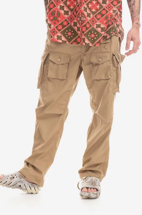 Engineered Garments pantaloni bărbați, culoarea bej, cu fit cargo 23S1F016.CT236-CT236