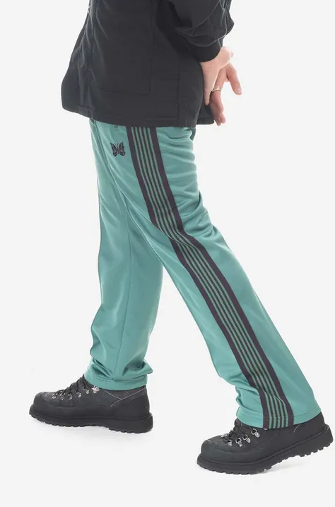Спортен панталон Needles в зелено с апликация
