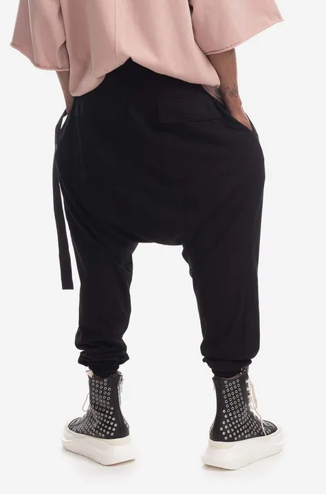 Rick Owens spodnie dresowe bawełniane Knit kolor czarny gładkie DU01C6395.RN.BLACK-BLACK