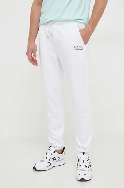 Спортивні штани Karl Lagerfeld колір білий з принтом