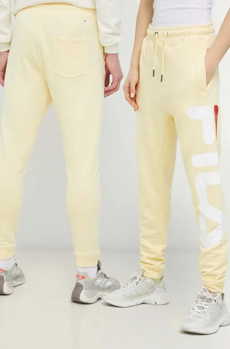 Спортивные штаны Fila цвет жёлтый с узором