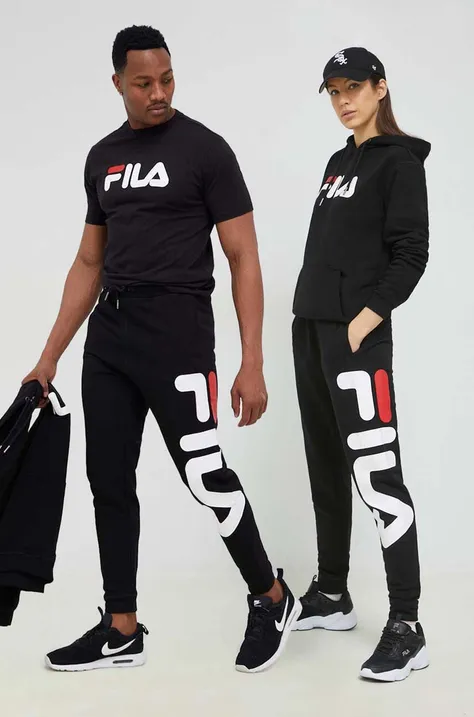 Спортивні штани Fila колір чорний візерунок