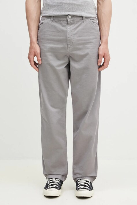 Бавовняні штани Carhartt WIP Single Knee Pant чоловічі колір сірий прямі I031499.2LRGD