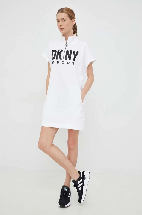 Šaty Dkny bílá barva, mini, oversize, DP2D4040