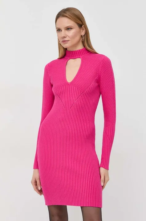 Платье Guess цвет розовый mini облегающее