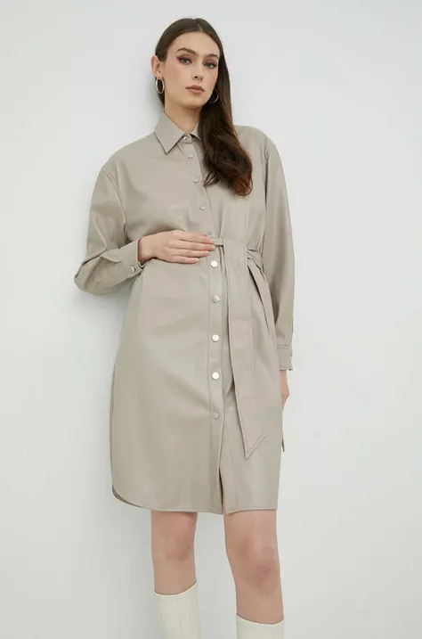 Haljina Guess boja: siva, mini, širi se prema dolje