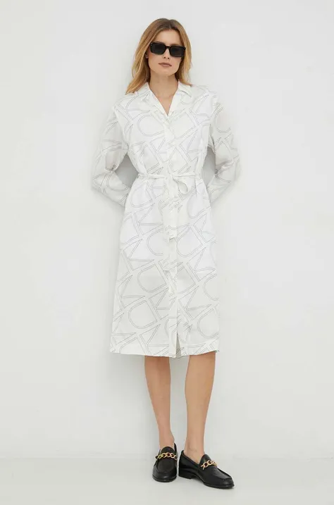 Haljina Calvin Klein boja: bijela, mini, oversize