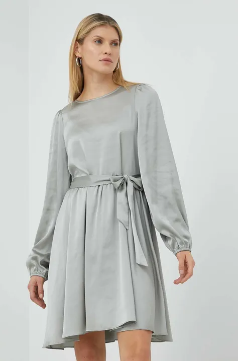 Платье Bruuns Bazaar цвет серый mini расклешённое