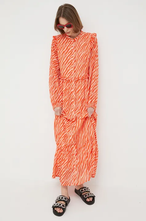 Платье Notes du Nord цвет оранжевый maxi oversize