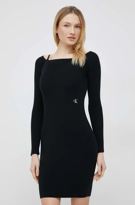 Φόρεμα Calvin Klein Jeans χρώμα: μαύρο,