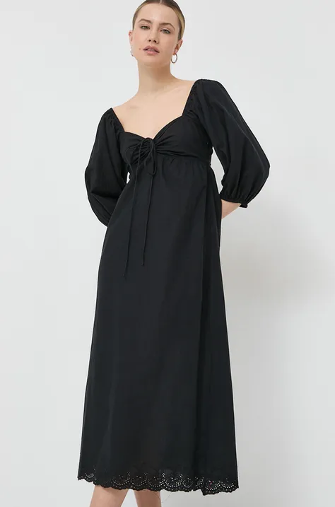 Βαμβακερό φόρεμα Notes du Nord Filippa χρώμα: μαύρο
