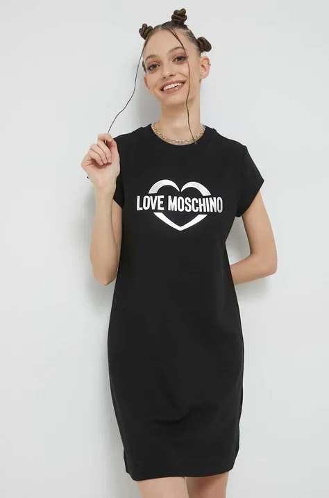 Love Moschino sukienka kolor czarny mini prosta
