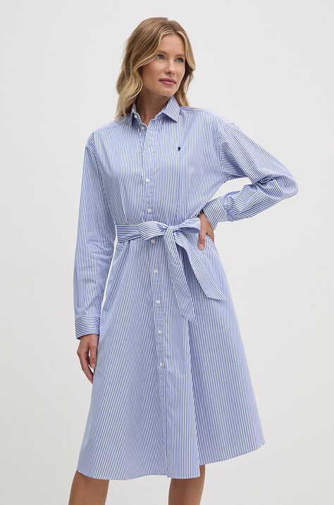Polo Ralph Lauren rochie din bumbac mini, evazată, 211891428