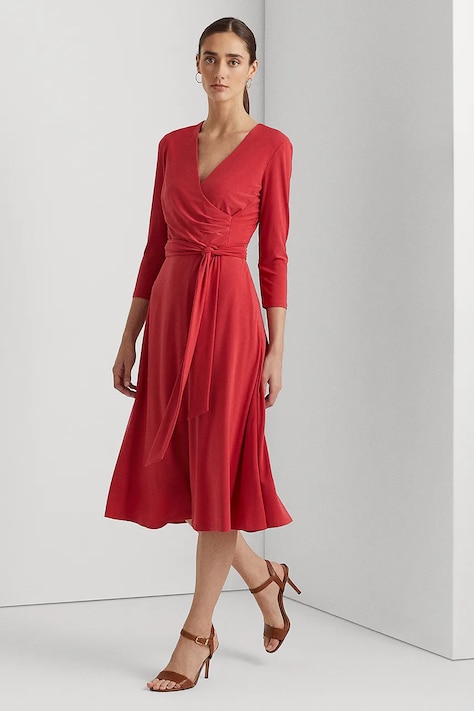 Lauren Ralph Lauren rochie culoarea rosu, mini, evazată, 250769904