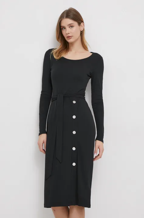 Lauren Ralph Lauren sukienka kolor czarny midi dopasowana
