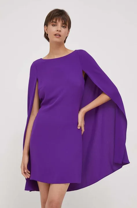 Šaty Lauren Ralph Lauren fialová farba,mini,rovný strih,253855210