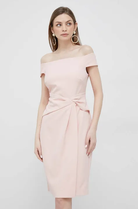 Платье Lauren Ralph Lauren цвет розовый mini облегающее